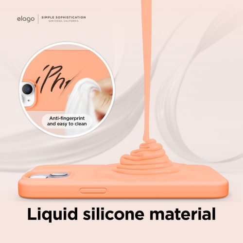 Elago compatible avec l’étui iPhone 14, l’étui en silicone liquide, l’étui protecteur intégral, antichoc, l’étui mince pour téléphone, doublure douce