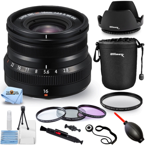 FUJIFILM  Xf 16MM F/2.8 R Wr Lens (Black) 16611655 - 10PC Accessory Bundle