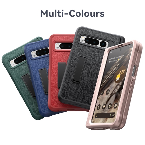 Étui pour Pixel Fold de Google, [protection contre les charnières], protecteur d'écran en verre trempé intégré avec béquille pliable, étui robuste