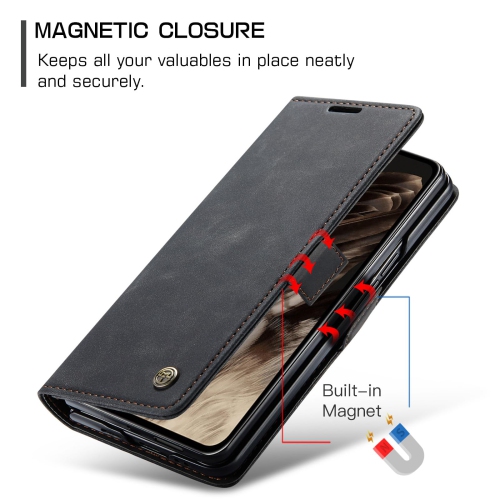 Google Pixel Fold Case, Shockproof Flip Folio Leather Wallet Case with Card Slots Invisible Kickstand for Google Pixel Fold