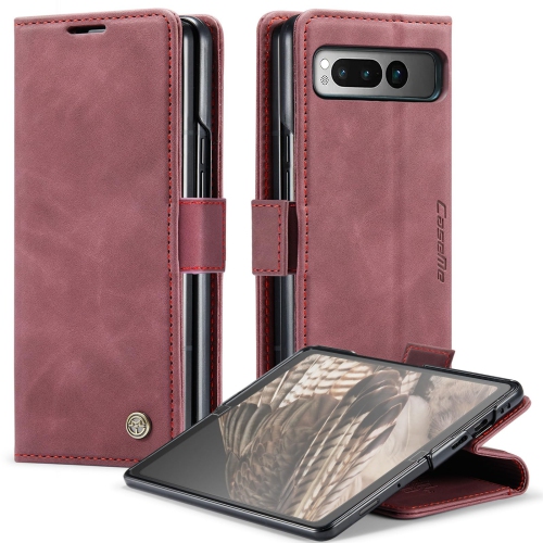 Google Pixel Fold Case, Shockproof Flip Folio Leather Wallet Case with Card Slots Invisible Kickstand for Google Pixel Fold