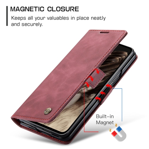 Google Pixel Fold Case, Shockproof Flip Folio Leather Wallet Case with Card Slots Invisible Kickstand for Google Pixel Fold