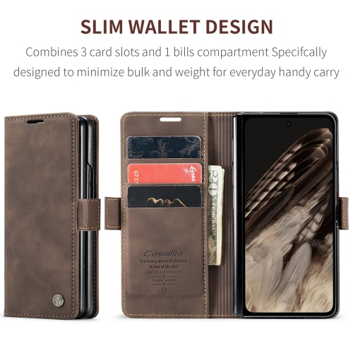 Google Pixel Fold Case, Shockproof Flip Folio Leather Wallet Case with Card Slots Invisible Kickstand for Google Pixel Fold