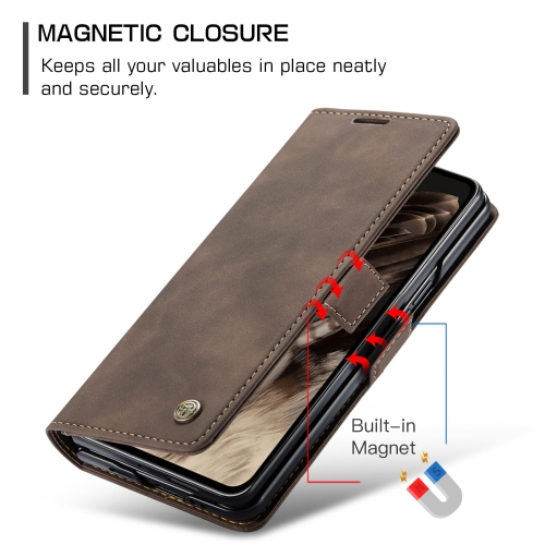 Google Pixel Fold Case, Shockproof Flip Folio Leather Wallet Case with Card Slots Invisible Kickstand for Google Pixel Fold