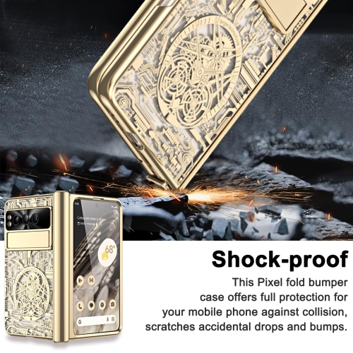 Google Pixel Fold Case, Built-in HD Sensitive Screen Protector Shockproof Hinge Protection Case for Google Pixel Fold