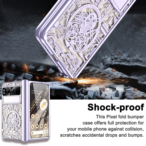 Google Pixel Fold Case, Built-in HD Sensitive Screen Protector Shockproof Hinge Protection Case for Google Pixel Fold