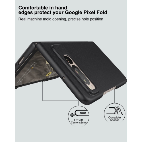 Étui pour Pixel Fold 2023 de Google, PC mince mat avec étui protecteur intégral antidérapant pour Pixel Fold 2023 de Google
