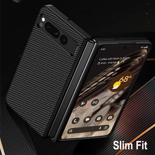 KZIOACSH Case for Google&nbsp;Pixel&nbsp;Fold, Soft TPU Carbon Fiber Texture Anti-Scratch Shockproof Phone Case Ultra Slim Fit Matte Hard Back