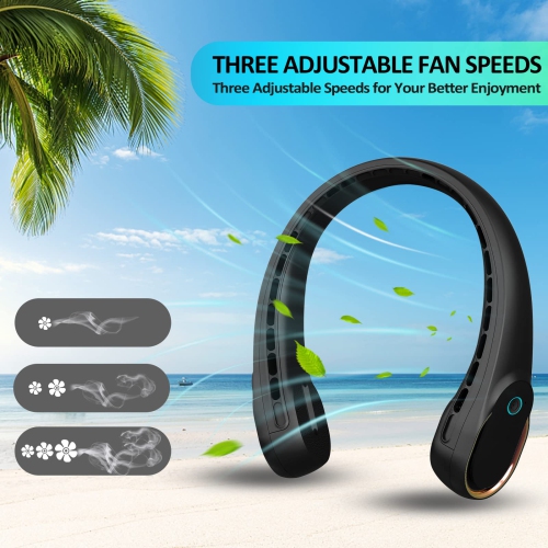 Portable Neck Fan, Personal Bladeless Neck Fans for Men, Upgraded Increase Air Volume & 4000mAh Battery, Ultra Quiet, 4-16 Hours Use Time Wearable