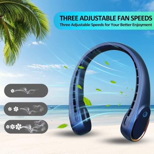 Portable Neck Fan, Personal Bladeless Neck Fans Rechargeable, Upgraded 4000mAh Battery & 360° Surrounding Air Outlet, Increase Air Volume, Ultra