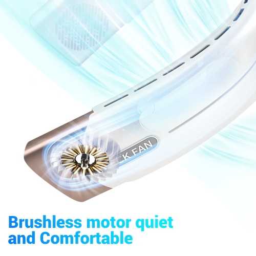 Ventilateur de cou personnel, sans pales, sans pales, rechargeable, 5 vitesses et batterie de 3500 Ah pour l'intérieur et l'extérieur