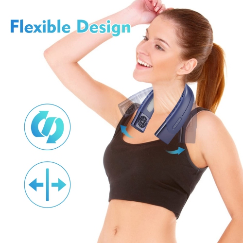 Ventilateur de cou portatif sans pales, ventilateur personnel rechargeable mains libres à 5 vitesses avec batterie de 3500 ma h pour l'intérieur et