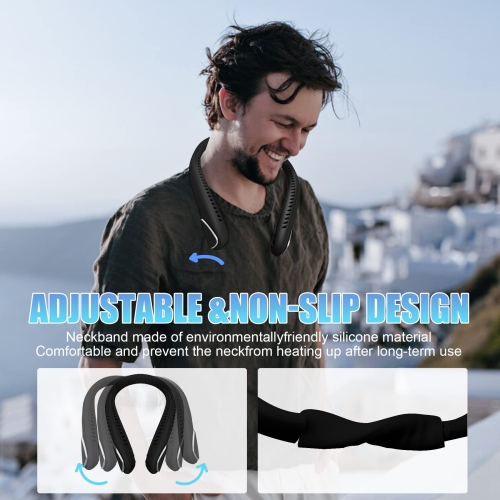 Bladeless Neck Fan - 6000mAh Portable Personal Fan, Hands-Free Battery Operated Fans USB Rechargeable