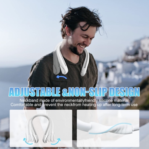 Bladeless Neck Fan - 6000mAh Portable Personal Fan, Hands-Free Battery Operated Fans USB Rechargeable