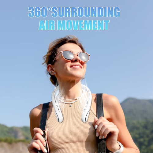 Bladeless Neck Fan - 6000mAh Portable Personal Fan, Hands-Free Battery Operated Fans USB Rechargeable