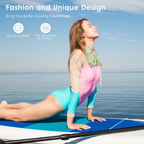 Portable Neck Fan, 4000mAh Rechargeable Wearable Personal Hands Free Fan, Bladeless Cooling Fan with Neck Adjustable Design, 3 Wind Speed for