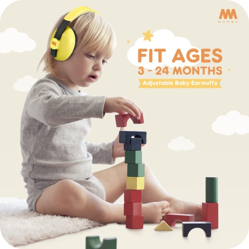 Baby Ear Protection Noise Cancelling Headphones for Babies and Toddlers - Mumba Baby Earmuffs - Ages 3-24+ Months