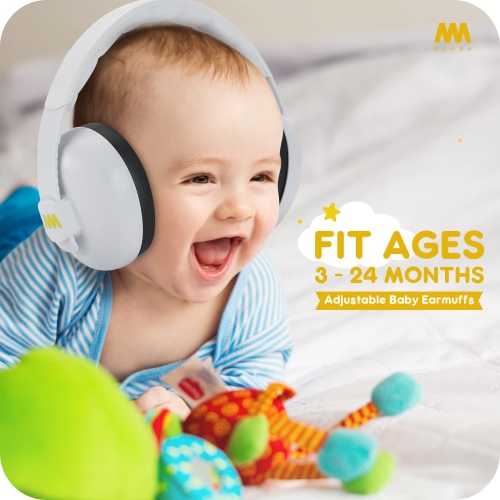 Baby Ear Protection Noise Cancelling Headphones for Babies and Toddlers - Mumba Baby Earmuffs - Ages 3-24+ Months