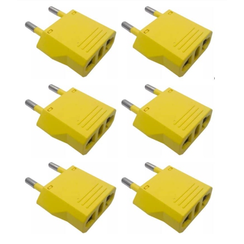 Paquet de 6 adaptateurs de fiche mâle de voyage US/CA vers prise mâle d'alimentation universelle Entrée de convertisseur de prise murale USA/Canada