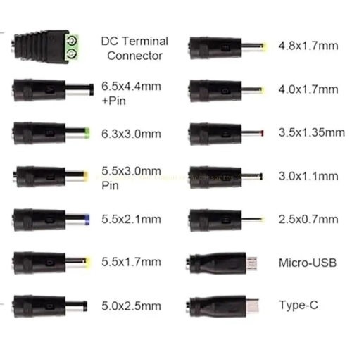 30W Universal AC DC Adapter 3V 4.5V 5V 6V 7.5V 9V 12V Adjustable Power Supply with USB 5V/2.1A, 15 Straight Tips & Polarity Converter for LED Strip,