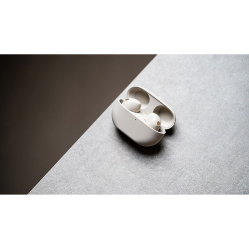 Écouteurs boutons 100 % sans fil à suppression du bruit WF1000XM5 de Sony - Argenté