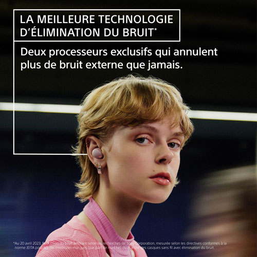 Écouteurs boutons 100 % sans fil à suppression du bruit WF1000XM5 de Sony - Noir