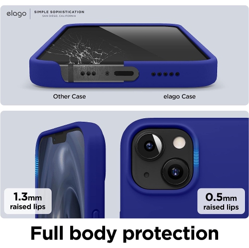 elago Compatible with iPhone 13 Case, Liquid Silicone Case, Full Body Screen Camera Protective Cover, Shockproof, Slim Case, Anti-Scratch Soft