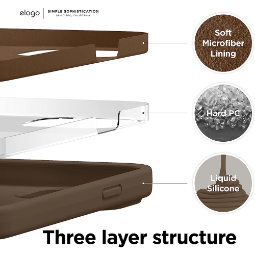 elago Compatible with iPhone 13 Case, Liquid Silicone Case, Full Body Screen Camera Protective Cover, Shockproof, Slim Phone Case, Anti-Scratch Soft