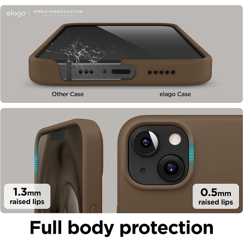 elago Compatible with iPhone 13 Case, Liquid Silicone Case, Full Body Screen Camera Protective Cover, Shockproof, Slim Phone Case, Anti-Scratch Soft