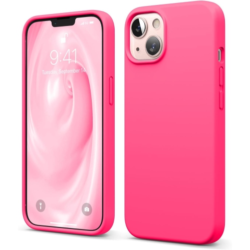 ELAGO  Compatible \w Iphone 13 Case, Liquid Silicone Case, Full Body Screen Camera Protective Cover, Shockproof, Slim Case, Anti-Scratch Soft