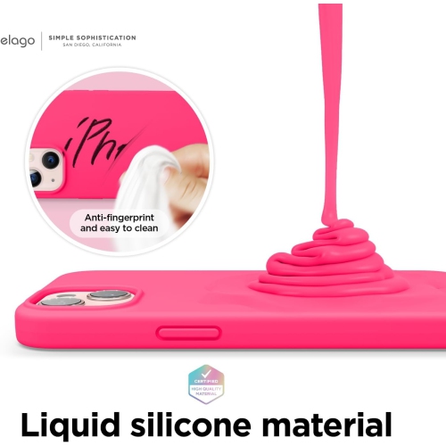 elago Compatible with iPhone 13 Case, Liquid Silicone Case, Full Body Screen Camera Protective Cover, Shockproof, Slim Case, Anti-Scratch Soft