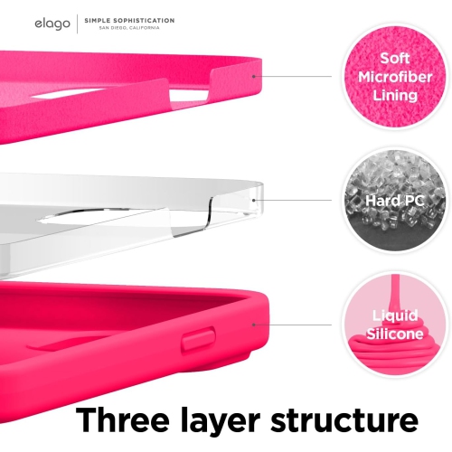 elago Compatible with iPhone 13 Case, Liquid Silicone Case, Full Body Screen Camera Protective Cover, Shockproof, Slim Case, Anti-Scratch Soft