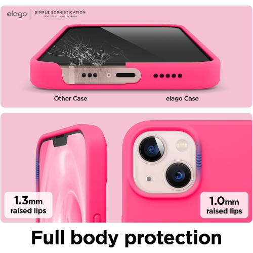 elago Compatible with iPhone 13 Case, Liquid Silicone Case, Full Body Screen Camera Protective Cover, Shockproof, Slim Case, Anti-Scratch Soft