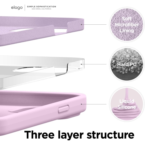 elago Compatible with iPhone 13 Case, Liquid Silicone Case, Full Body Screen Camera Protective Cover, Shockproof, Slim Case, Anti-Scratch Soft