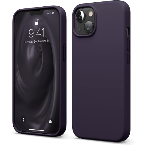 ELAGO  Compatible \w Iphone 13 Case, Liquid Silicone Case, Full Body Screen Camera Protective Cover, Shockproof, Slim Case, Anti-Scratch Soft