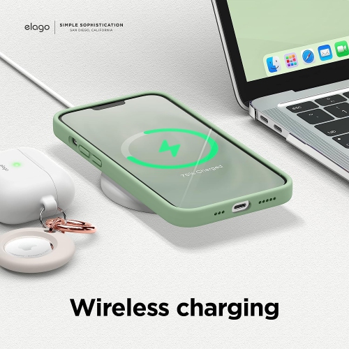 elago Compatible with iPhone 13 Case, Liquid Silicone, Full Body Screen Camera Protective Cover, Shockproof, Slim Case, Anti-Scratch Soft Microfiber