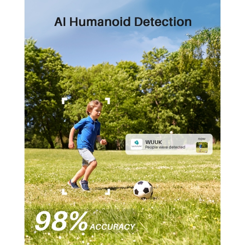 WUUK Security Cameras Wireless Outdoor 2K-only BestBuy, 3 Cams Kit, 32GB Homebase Support Up to 8 Cams, No Monthly Fee, 2.4/5 GHz WiFi, Compatible