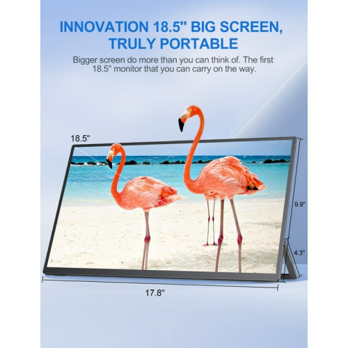 UPERFECT 18 UMax - Portable monitor 18.5" FHD 1080P W/ Adjustable Stand USB-C HDMI External Monitor
