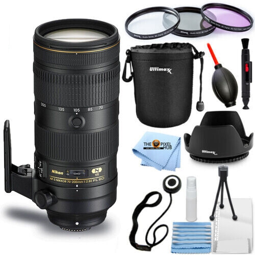 NIKON  Af-S Nikkor 70-200MM F/2.8E Fl Ed Vr Lens 20063 + Filter Kit Bundle