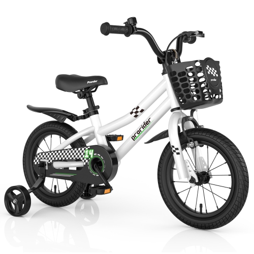 Vélo de 14 po pour enfants avec roues d'entraînement amovibles et panier de  Costway pour enfants de 3-5 ans