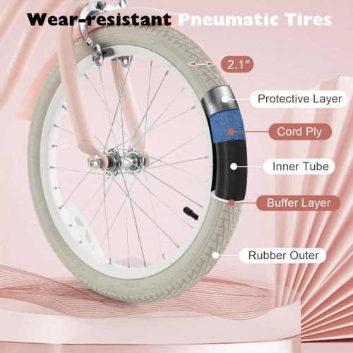 Vélo pour tout-petits de 18 po avec béquille pour roue d'entraînement de Costway pour enfants de 4-8 ans