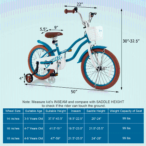 Vélo pour tout-petits de 18 po avec béquille pour roue d'entraînement de Costway pour enfants de 4-8 ans