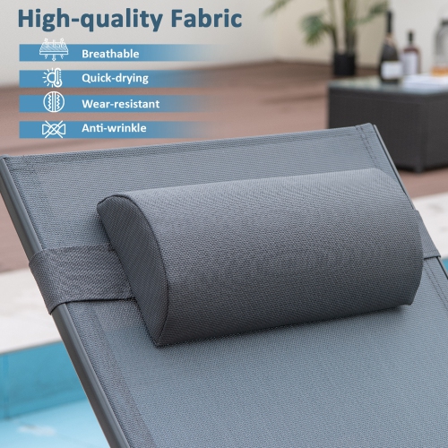 Chaise longue de patio inclinable AVEC cadre robuste ajustable 2pcs DE Costway pour l'extérieur