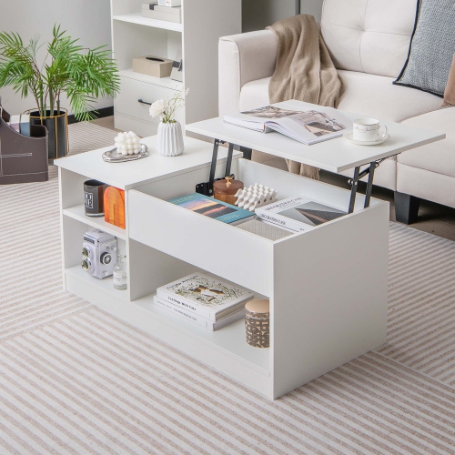 Costway Lift-Top Coffee Table Modern Cocktail Table with Lift Tabletop for Home Office