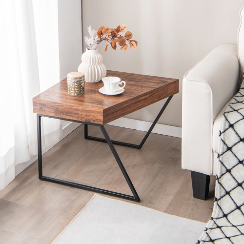 Costway Nesting Table Modern Coffee Table Set of 2 Stacking Side Table for Living Room