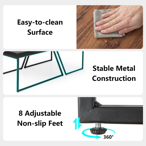 Costway Nesting Table Modern Coffee Table Set of 2 Stacking Side Table for Living Room