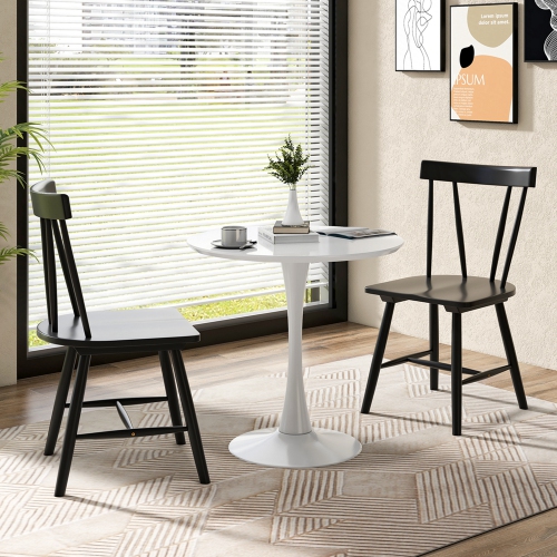 Costway Dining Chairs Set of 2 Windsor Chairs Wood Armless Chairs with Solid Rubber Wood