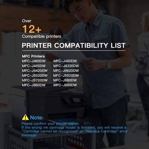 1 Set & 1BK Compatible Replacement for Brother LC203 LC201 LC201XL LC203XL lc-203 Ink to Work with Brother MFC-J460DW J480DW J485DW J680DW J880DW