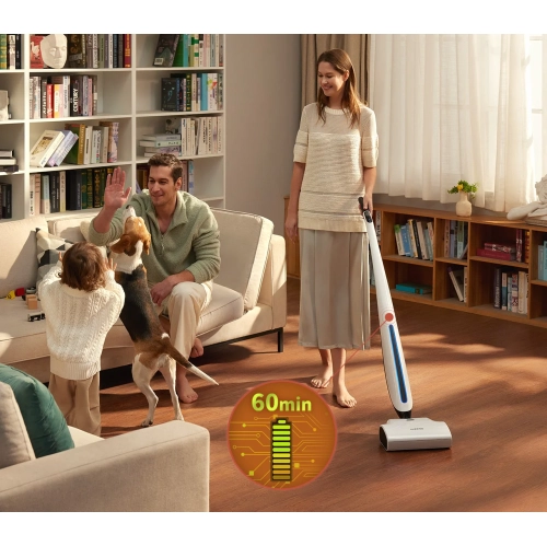 HIZERO Bionic Hard Floor Cleaner,Lightweight Cordless Wet Dry Electric Mop, Quiet Stick Hardwood Floors Cleaners, No Suction As Vacuums, Sweep Mop