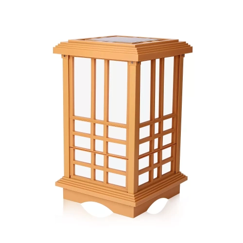 15.6" Solar Zen Led Outdoor Lantern Amber/white Light